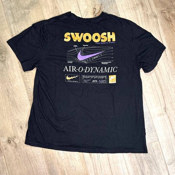 Nike Sportswear Swoosh Airodynamics Men's Short Sleeve T-Shirt XXL Black Tee - Picture 1 of 6